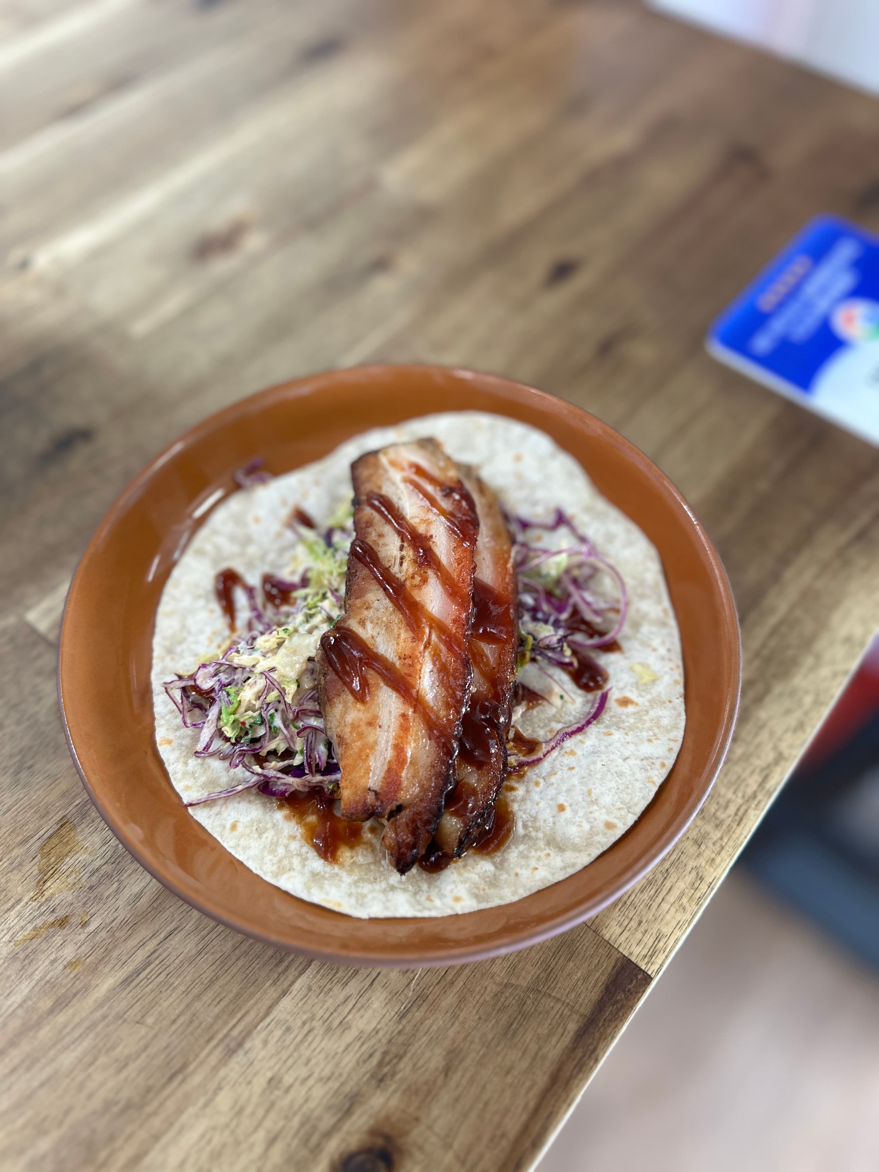 Pork belly taco